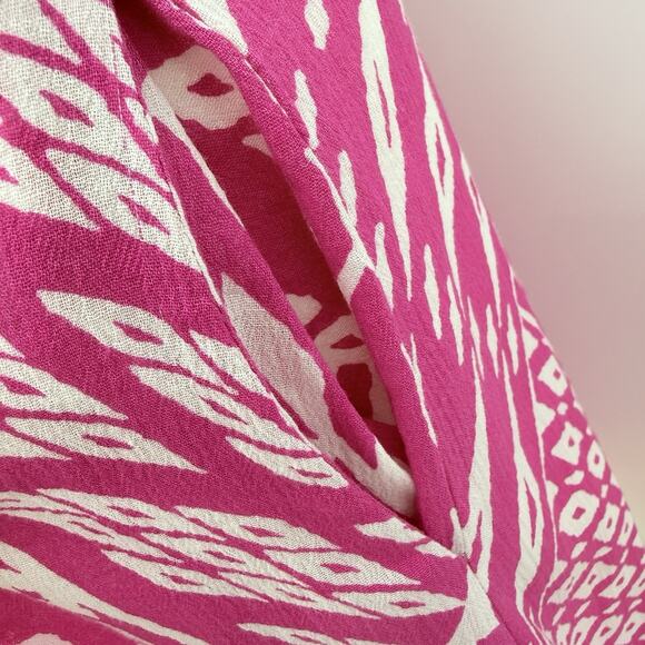 Natori Getaway Midi Dress Pink Lightweight Cotton Boho XS Resort Vacation Summer - Picture 4 of 9